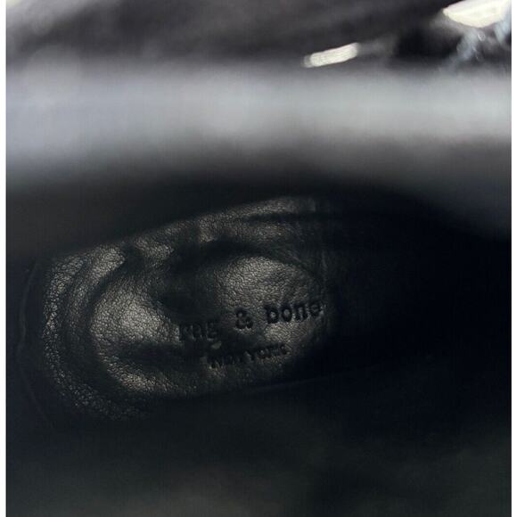 Rag & Bone Black Suede Wrap Booties Size 7.5 Heeled Boots 38 - Picture 6 of 8